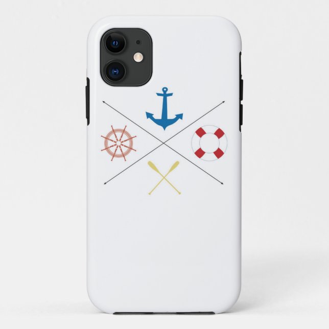 Nautical Anchor Sail Sailing Boat IPHONE 5 Case (Back)
