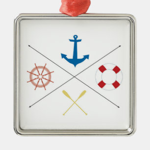 Nautical Anchor Sail Sailing Boat Ore Ste Ornament