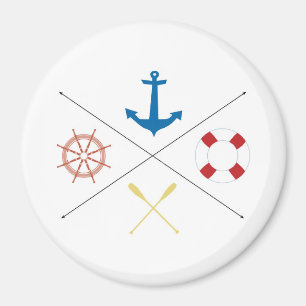 Nautical Anchor Sail Sailing Boat Ore Steer Magnet