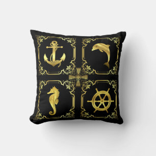 Nautical anchor/sailboat/wheel/lighthouse/dolphin+ cushion