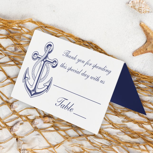 Nautical Anchor Sailor Navy Blue Thank You Wedding (Creator Uploaded)
