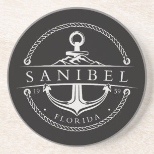 Nautical Anchor Sanibel Florida 1959 Coaster