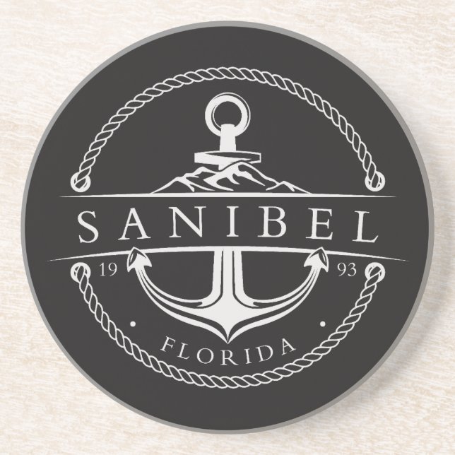 Nautical Anchor Sanibel Florida 1993 Coaster (Front)