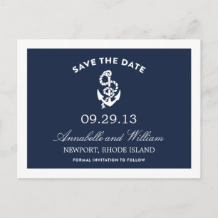 NAUTICAL ANCHOR SAVE THE DATE POST CARD
