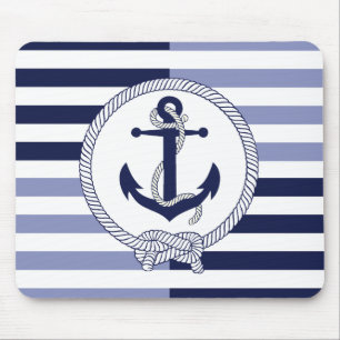 Nautical Anchor/Seaman's knot/Customise name, # Mouse Mat