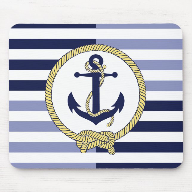 Nautical Anchor/Seaman's knot/Customise name, # Mouse Mat (Front)