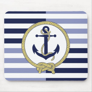 Nautical Anchor/Seaman's knot/Customize name, # Mouse Mat