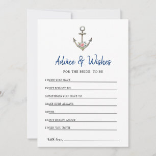 Nautical Anchor shower Advice & Wishes card