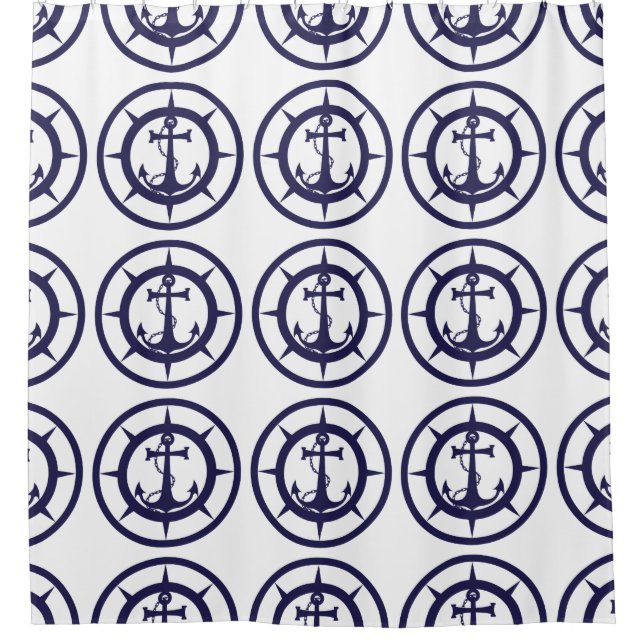 Nautical Anchor Shower Curtain (Front)