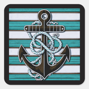 Nautical Anchor Square Sticker