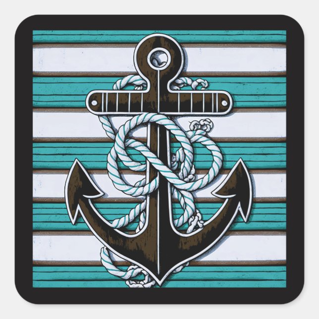 Nautical Anchor Square Sticker (Front)