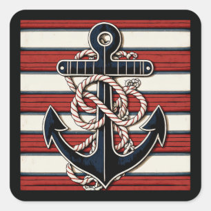 Nautical Anchor Square Sticker