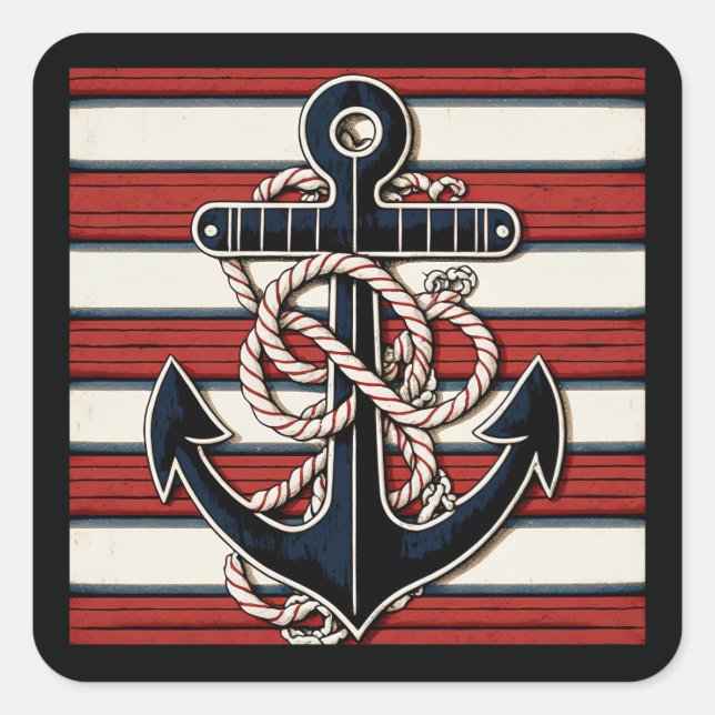 Nautical Anchor Square Sticker (Front)