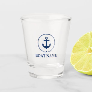 Nautical Anchor Star Boat Name Shot Glass