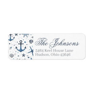 Nautical Anchor Starfish Beach Return Address