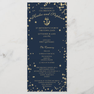 Nautical Anchor Starry Sky Navy Blue and Gold Programme