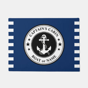 Nautical Anchor Stars Captain Cabin Boat Name Doormat