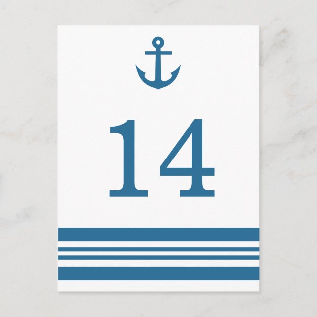 Nautical Anchor Table Number Postcard (Front)