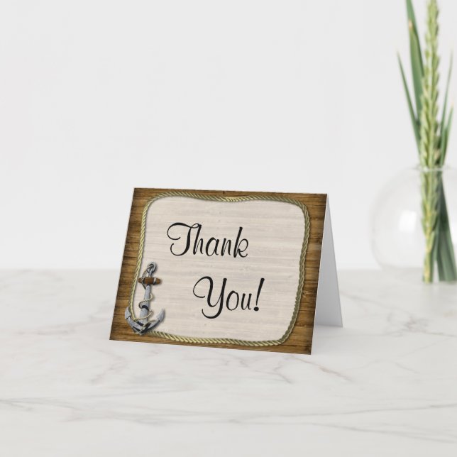Nautical Anchor Thank You Card (Front)