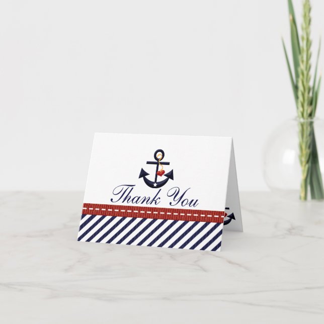 Nautical Anchor Thank You Notes Cards (Front)