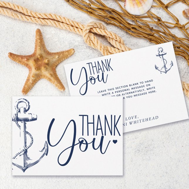 Nautical Anchor Thank You White Card (Creator Uploaded)
