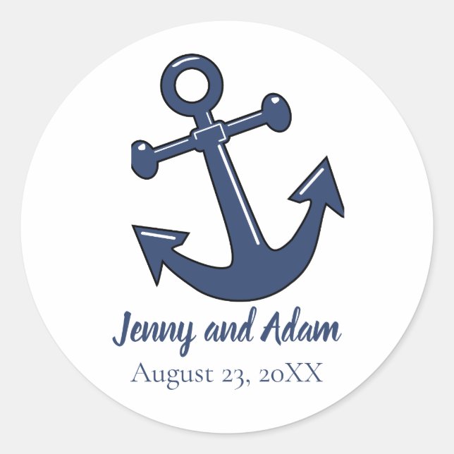 Nautical Anchor Theme Favour Stickers Seals (Front)