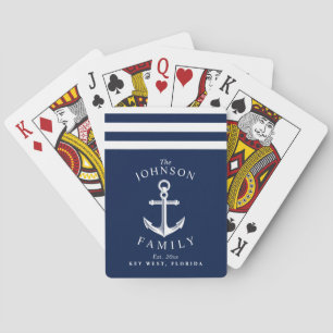 Nautical Anchor Themed Family Reunion Playing Cards