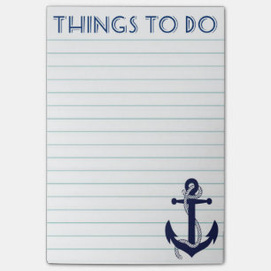 Nautical Anchor Things to Do Post It Notes
