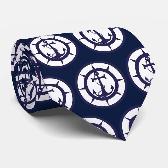 Nautical Anchor Tie (Rolled)