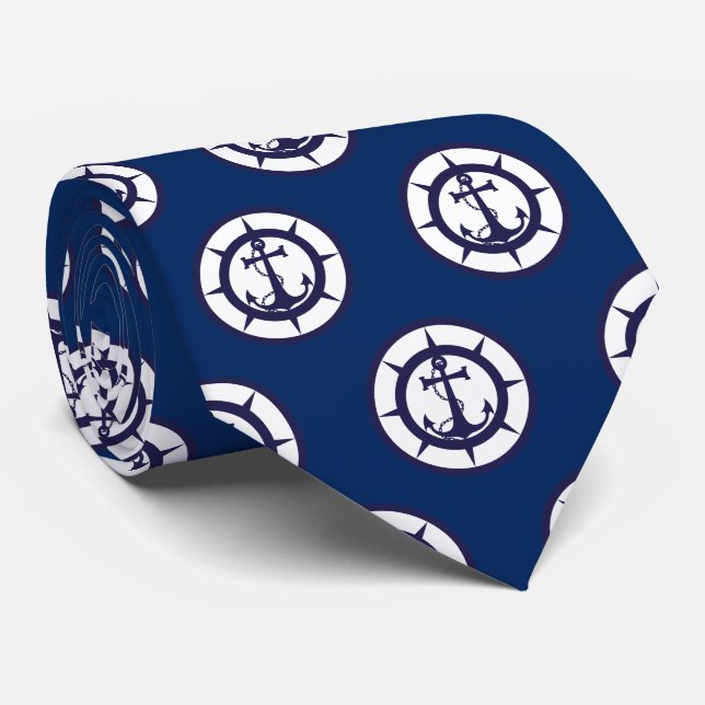 Nautical Anchor Tie (Rolled)