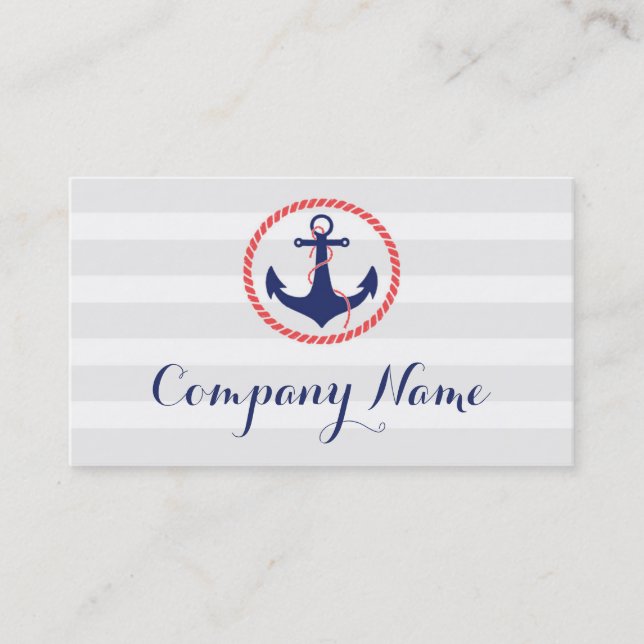Nautical Anchor Travel Business Cards (Front)