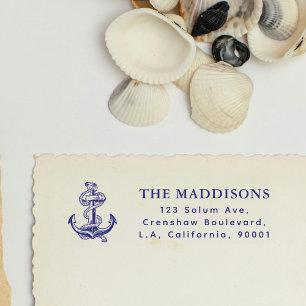Nautical Anchor Typography Return Address Self-inking Stamp