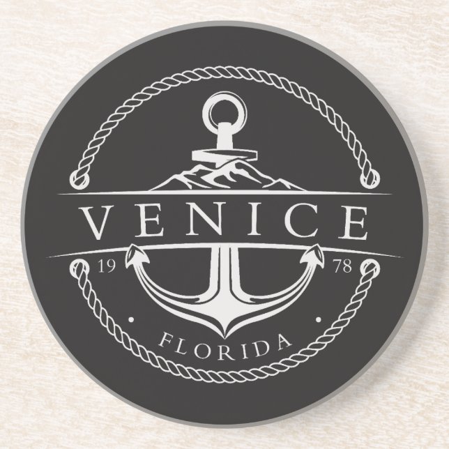 Nautical Anchor Venice Florida 1978 Coaster (Front)