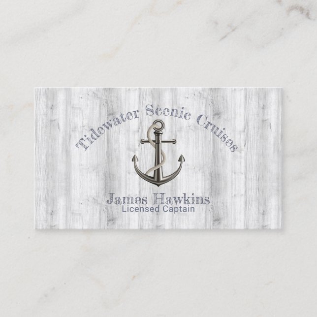 Nautical Anchor w/Rope Business Card (Front)