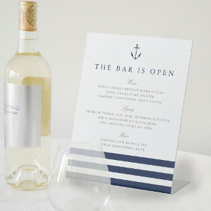 Nautical Anchor Wedding Bar Menu Sign