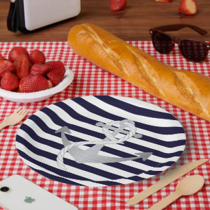 Nautical Anchor Wedding Birthday or Shower Plates
