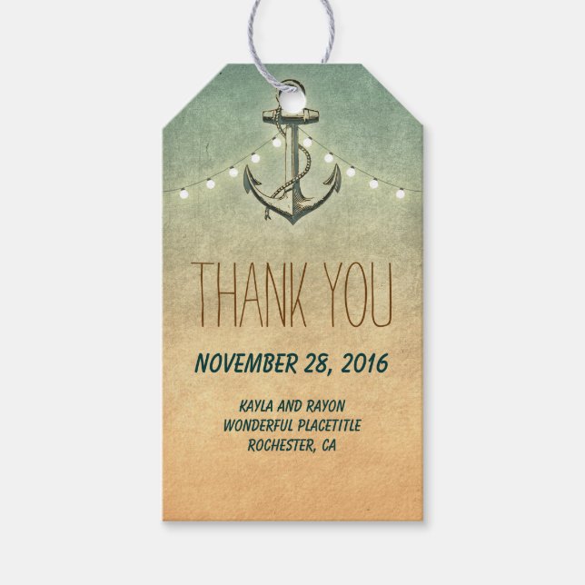 Nautical Anchor Wedding Gift Tags (Front)