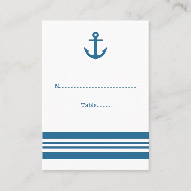 Nautical Anchor Wedding Place Cards (Front)