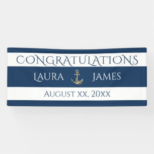 Nautical Anchor Wedding Reception Congratulations Banner
