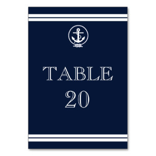 Nautical Anchor Wedding Reception Table Number