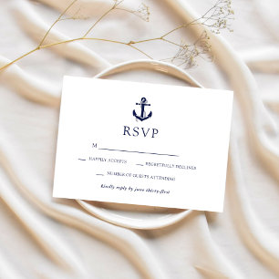 Nautical Anchor Wedding RSVP Card