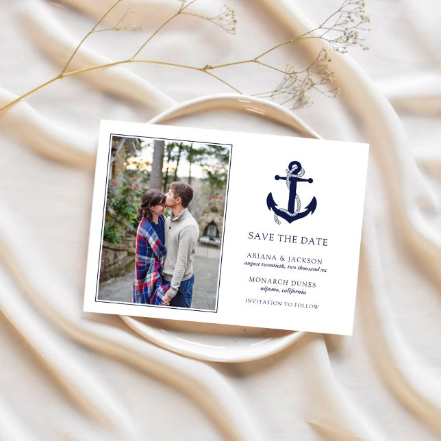 Nautical Anchor Wedding RSVP Save The Date (Creator Uploaded)