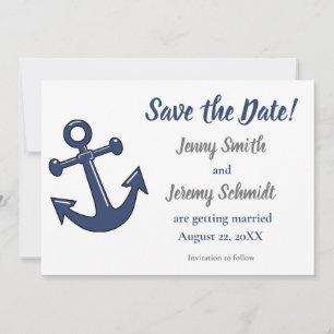 Nautical Anchor Wedding Save the Date Card