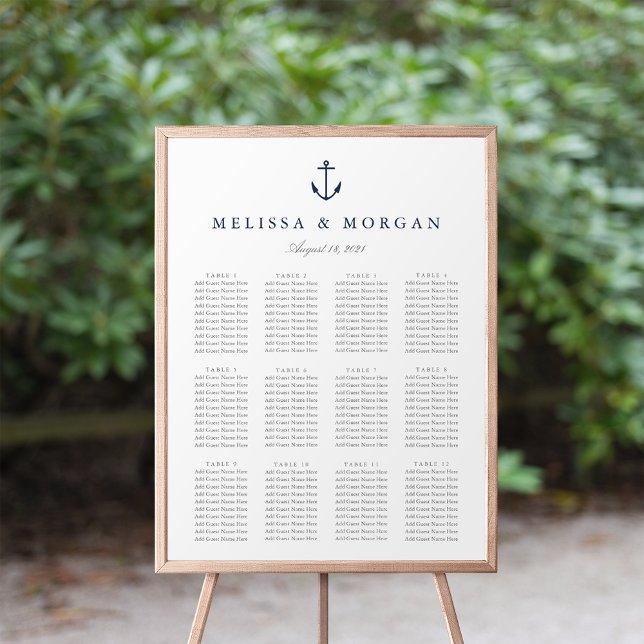 Nautical Anchor Wedding Seating Chart (Creator Uploaded)