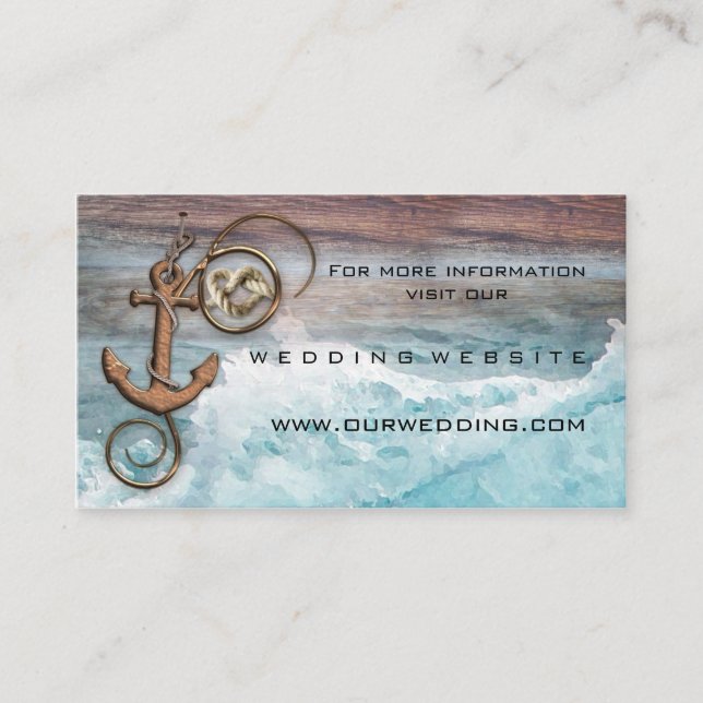 Nautical Anchor Wedding Website Insert Card (Front)