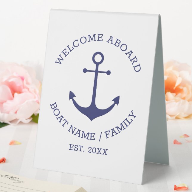 Nautical anchor Welcome Aboard Custom Boat name (In SItu (Wedding))
