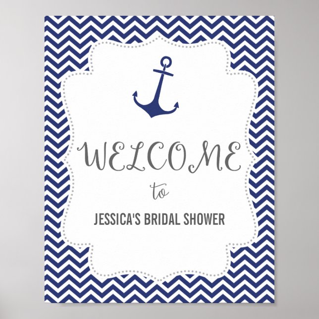 Nautical Anchor Welcome Poster Print (Front)