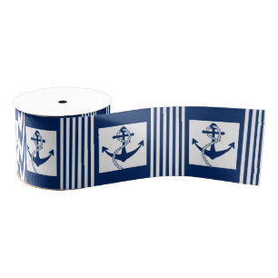 Nautical Anchor with a Rope Grosgrain Ribbon
