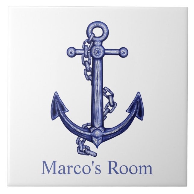 Nautical Anchor WIth Name Tile (Front)