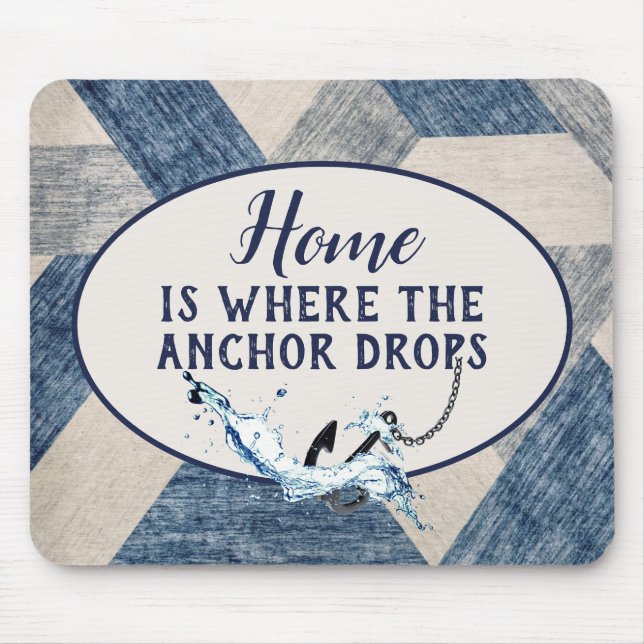 Nautical Anchor With Quote Mouse Mat (Front)